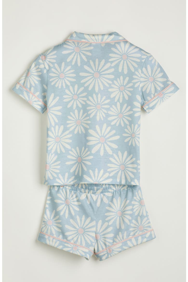 Kids' Print Two-Piece Short Pajamas, Alternate, color, BLUE DELICATE DAISY DAY