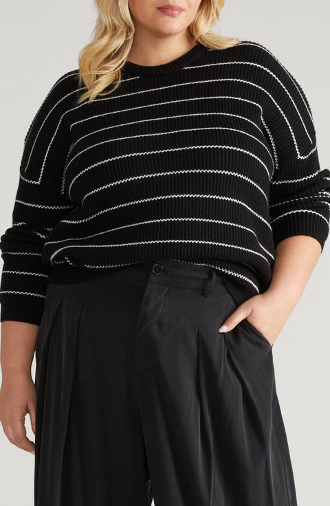 Bruno Stripe Rib Sweater (Plus)