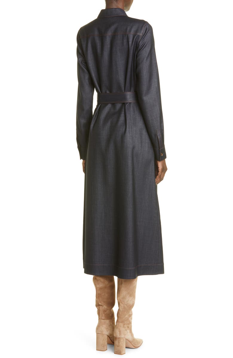Lafayette 148 New York Sonny Long Sleeve Denim Shirtdress, Alternate, color, 
