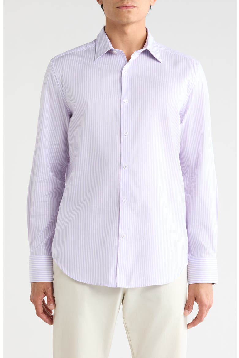 Washburn Stretch Cotton Button-Up Shirt, Main, color, PURPLE