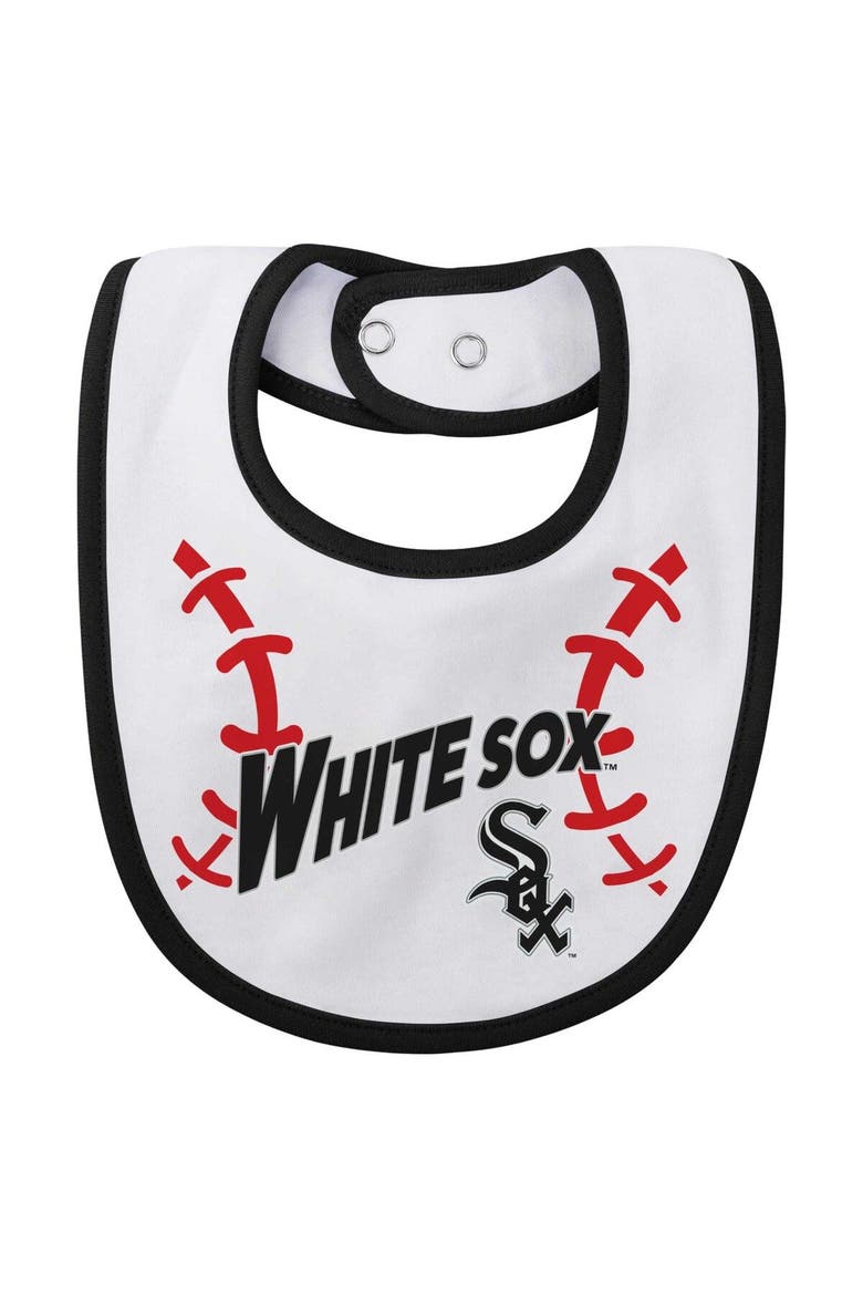 Newborn & Infant White Chicago White Sox Three-Piece Play Ball Raglan Bodysuit Booties & Bib Set, Alternate, color, White