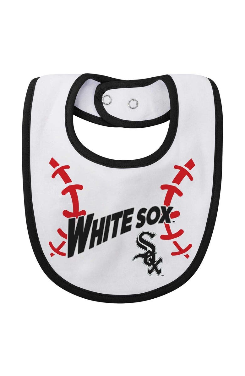 Outerstuff Newborn & Infant White Chicago White Sox Three-Piece Play Ball Raglan Bodysuit Booties & Bib Set, Alternate, color, 