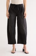 Vigoss Drawstring Waist Crop Barrel Leg Jeans