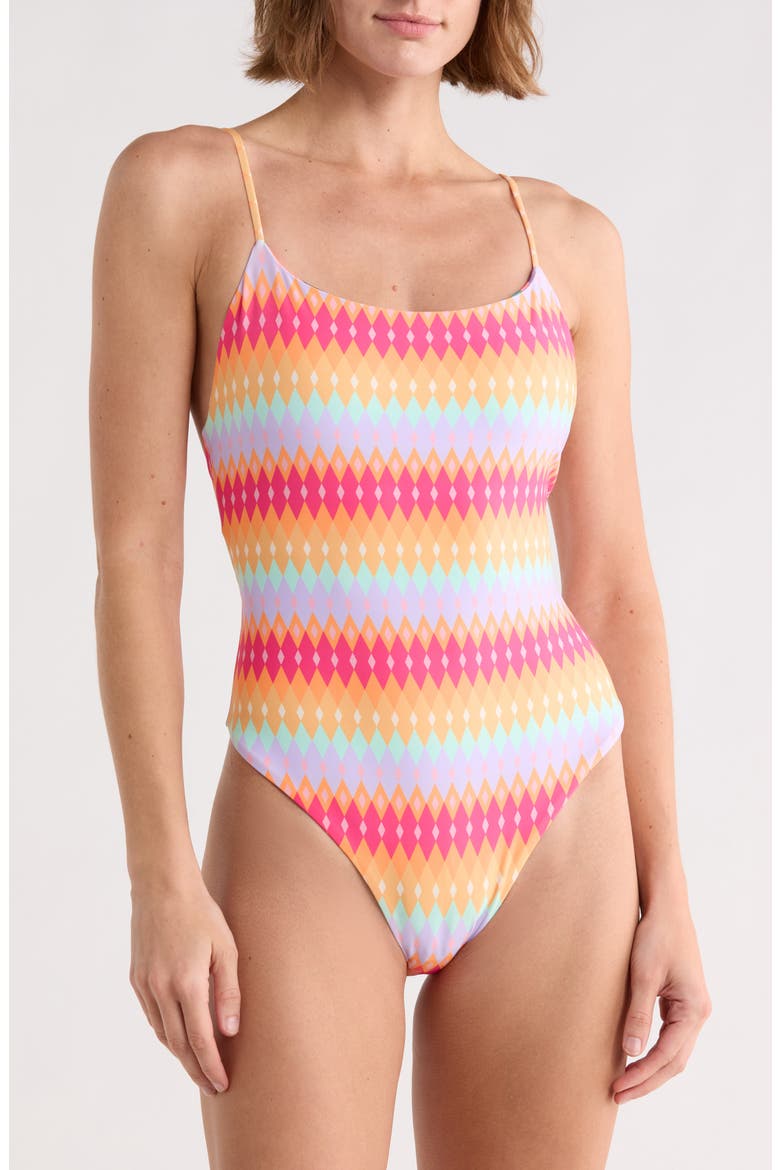 Luster One Piece Swimsuit, Main, color, PINK
