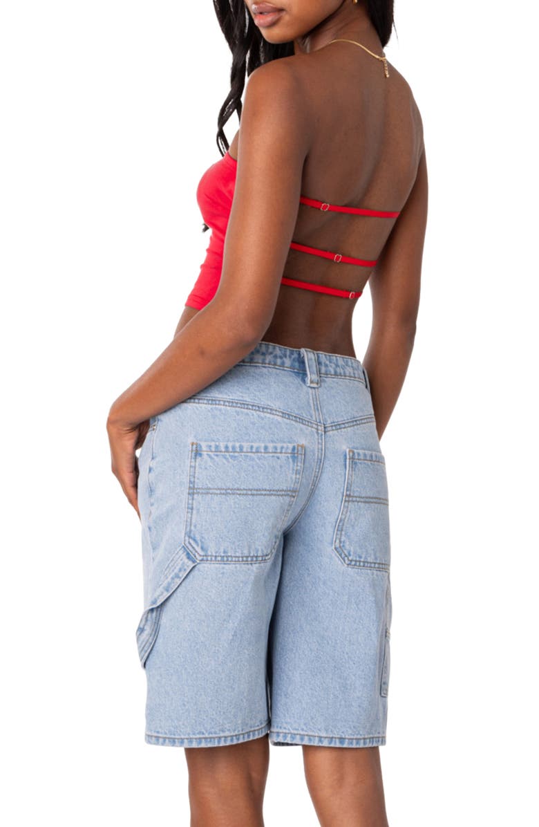EDIKTED Tao Strappy Open Back Tube Top, Alternate, color, Red