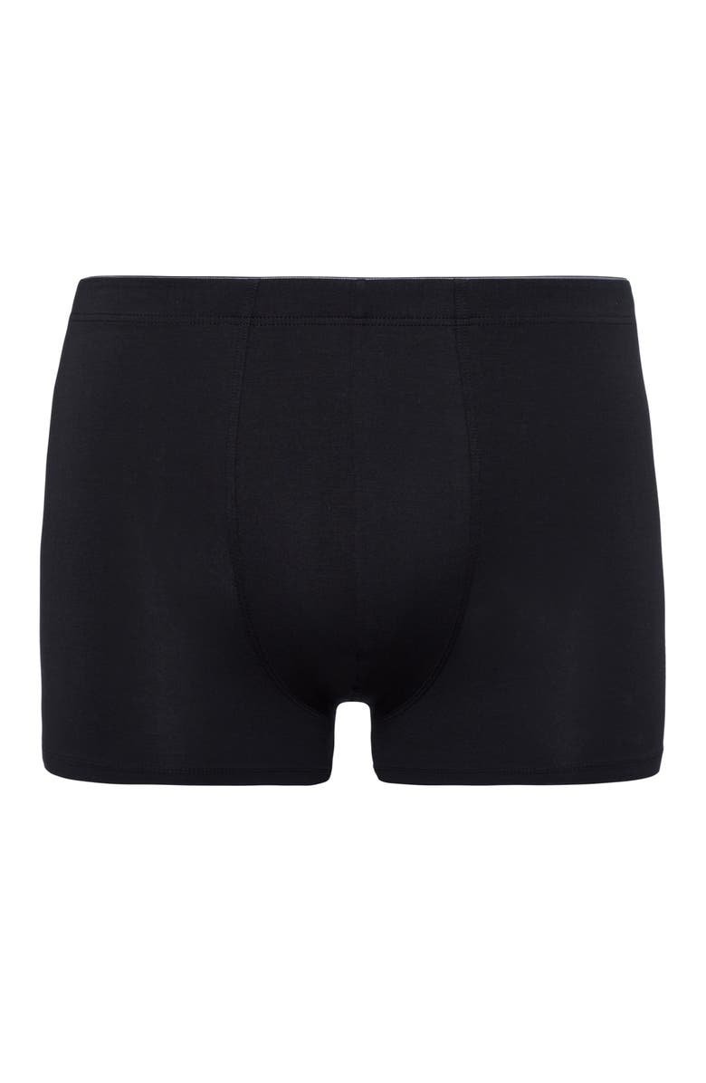 Hanro Cotton Superior Long Leg Boxer Brief, Main, color, Black