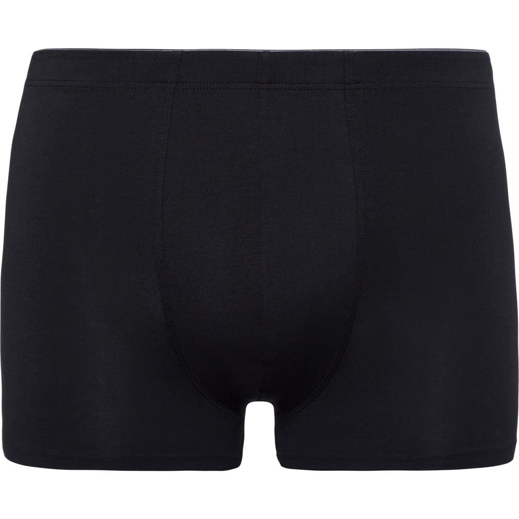 Hanro Cotton Superior Long Leg Boxer Brief In Black