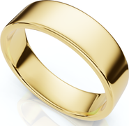 Bliss Diamond 6mm Flat High Polished Wedding Band 14K Gold