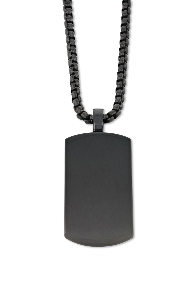 Stainless Steel Pendant with Carbon Fiber Inlay, Alternate, color, Black