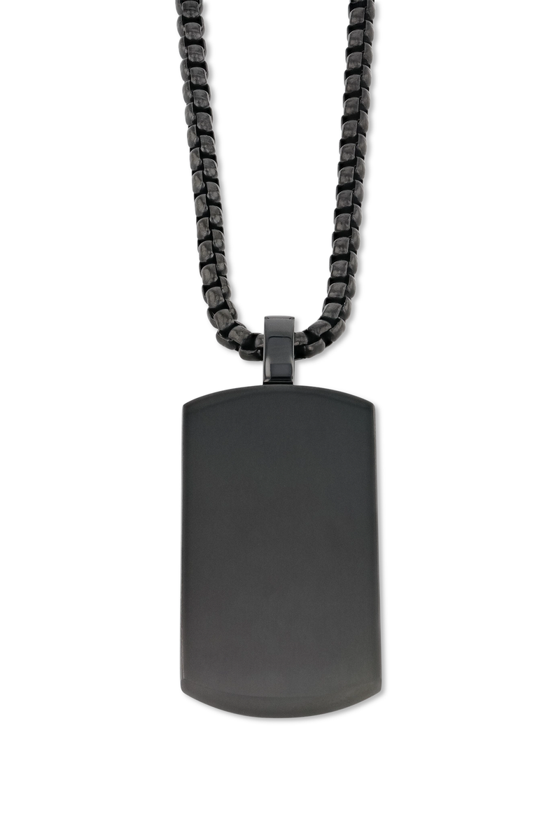 Larson Jewelers Stainless Steel Pendant with Carbon Fiber Inlay, Alternate, color, Black