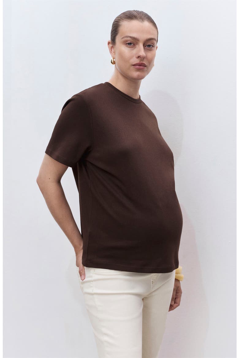 Over the Bump Raw Hem Crop Flare Maternity Jeans, Alternate, color, OFF WHITE