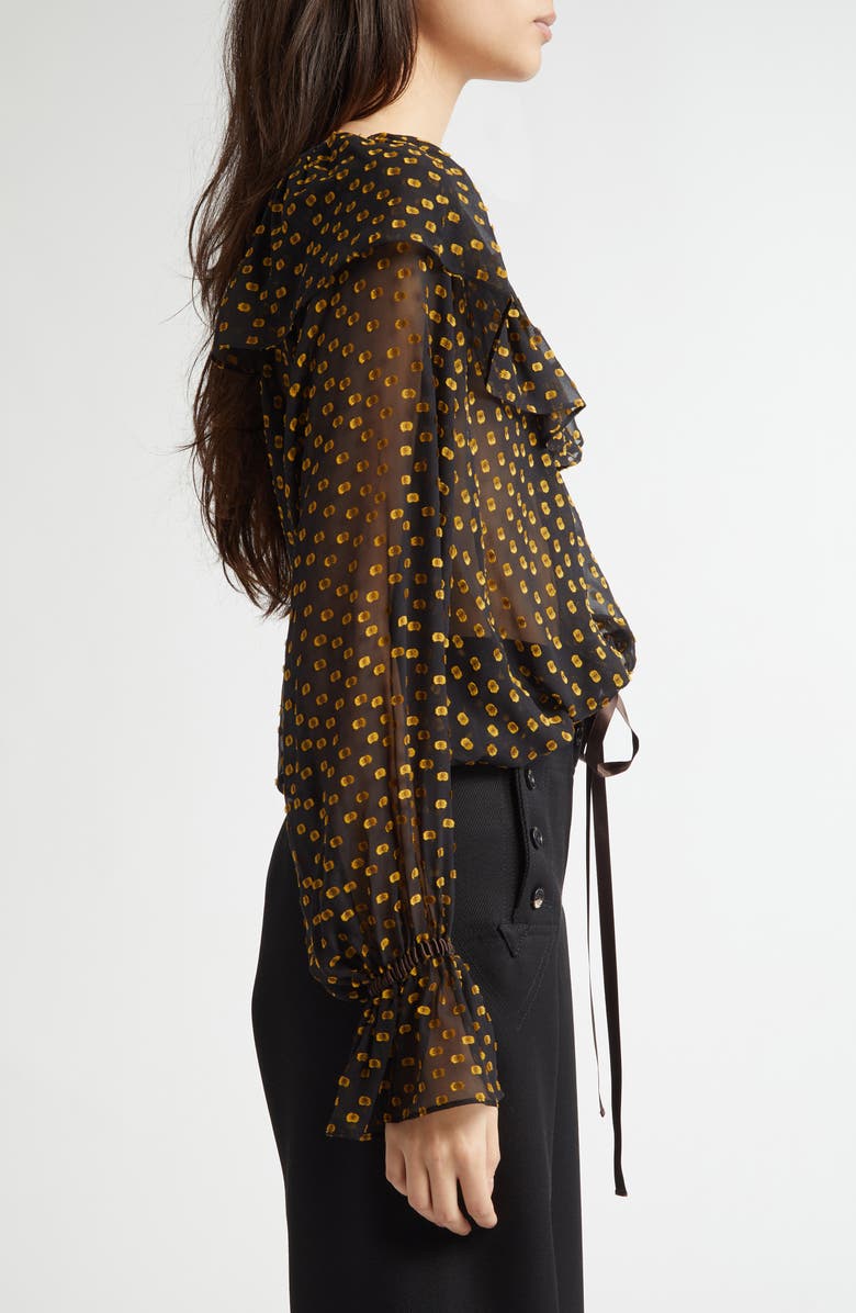 Bode Stadium Dot Fil Coupé Blouse, Alternate, color, 