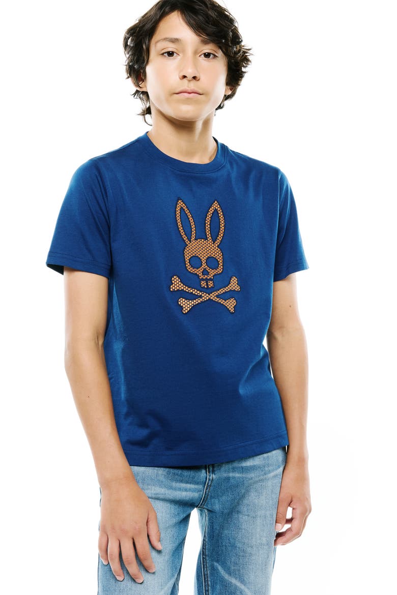 Kids' Stan Graphic Pima Cotton T-Shirt, Alternate, color, NAVY PEONY