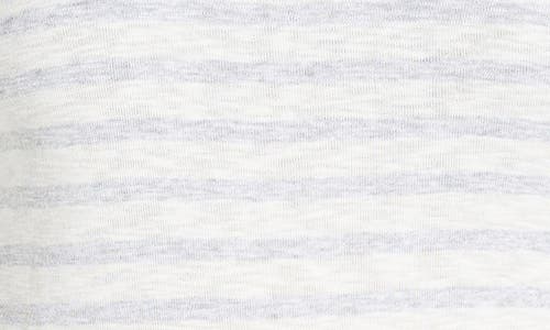 Nzt By Nic+zoe Three Quarter Sleeve Stripe Boat Neck Tee In Grey Multi