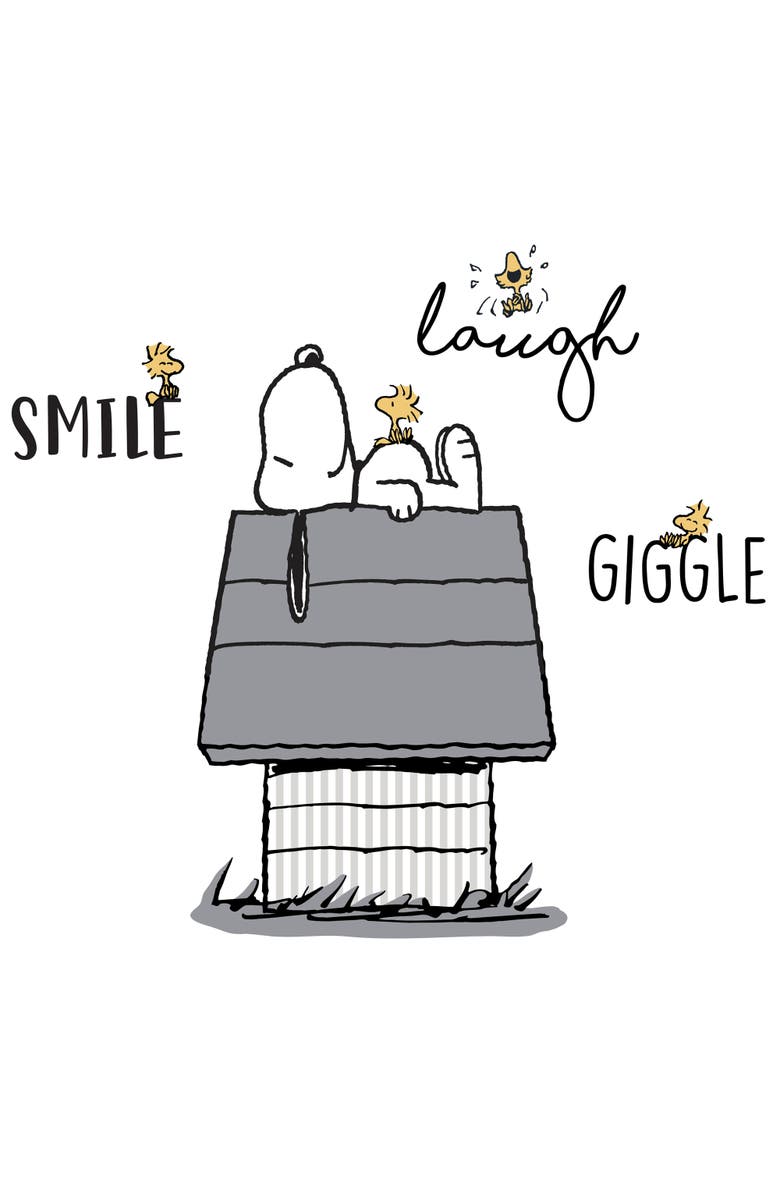 Lambs & Ivy Classic Snoopy with Woodstock & Dog House Wall Decals, Main, color, Gray