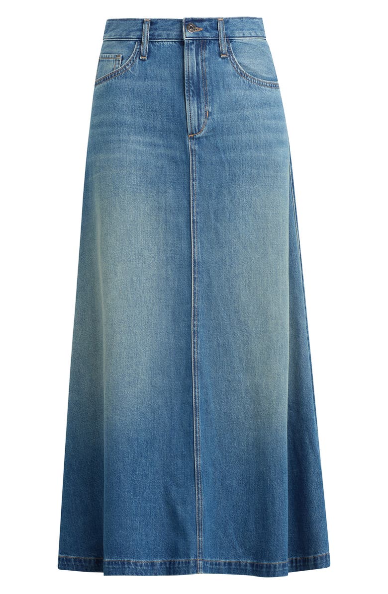 Favorite Daughter The Winona Denim Cotton Blend Midi Skirt, Alternate, color, Bristol