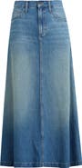 Favorite Daughter The Winona Denim Cotton Blend Midi Skirt
