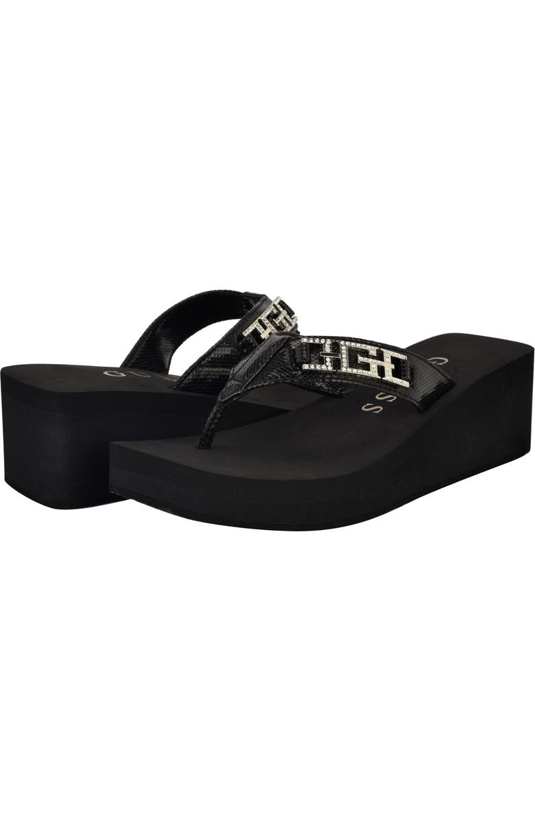 GUESS Elowen Platform Wedge Flip Flop, Alternate, color,