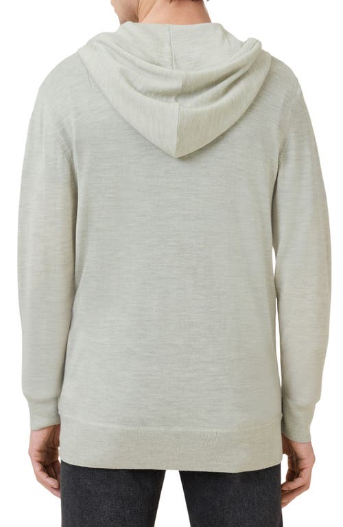 Allsaints Mode Merino Zip Up Ramskull Hoodie In Slate Green