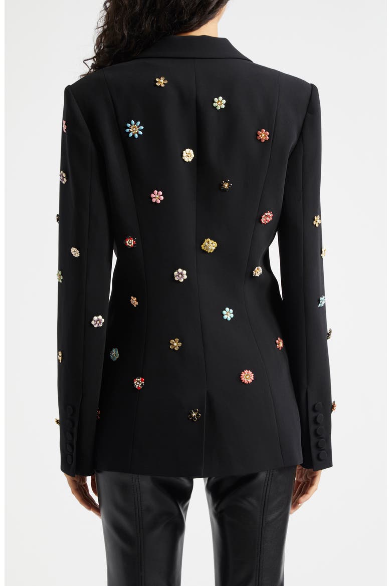 Karlie Enamel Flower Blazer, Alternate, color, BLACK/ MULTI
