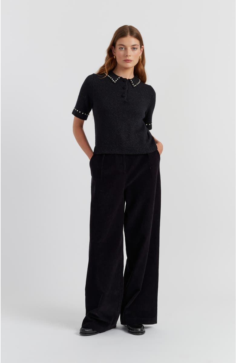 Chinti & Parker Diamonte Polo Top, Alternate, color, Black