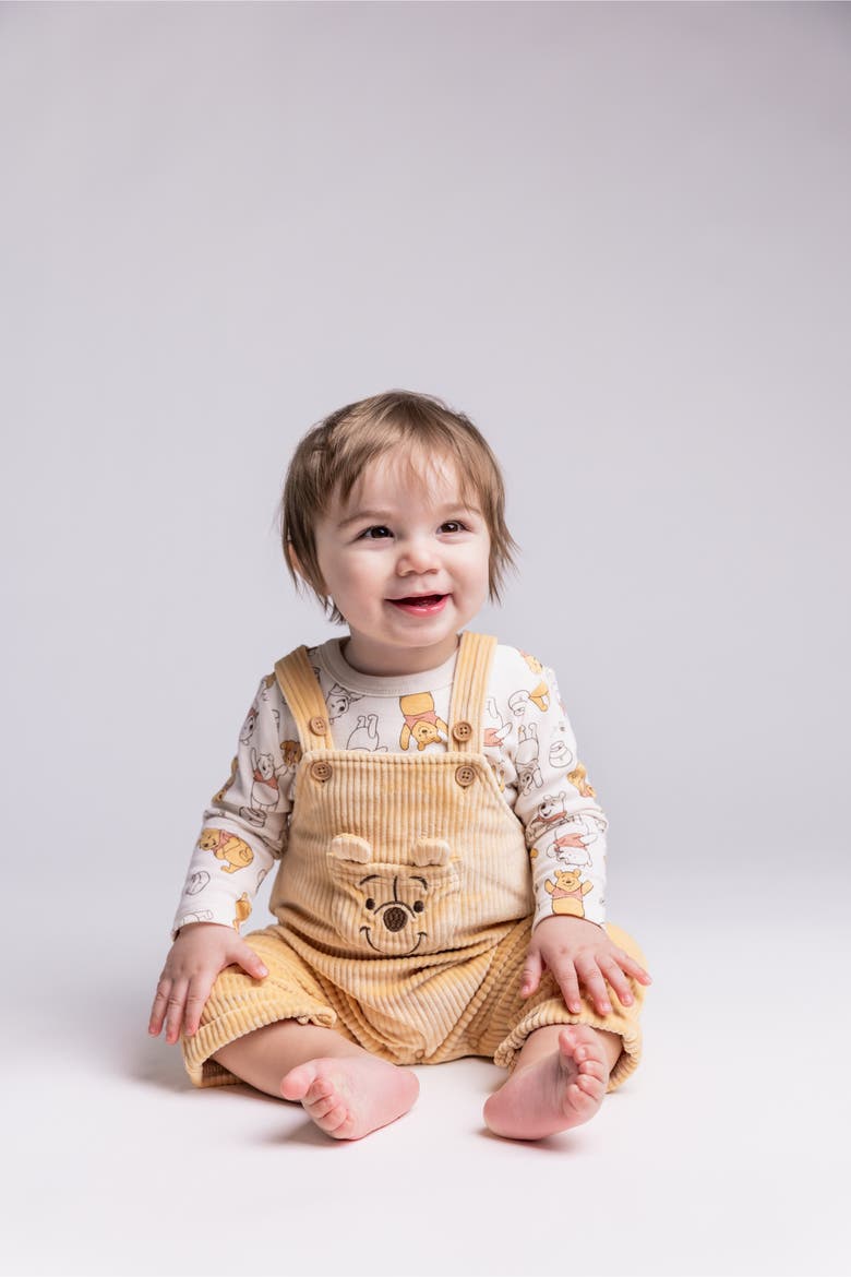 Winnie the Pooh 2-Piece Overalls and T-Shirt Set, Alternate, color, Mustard Winnie Pooh