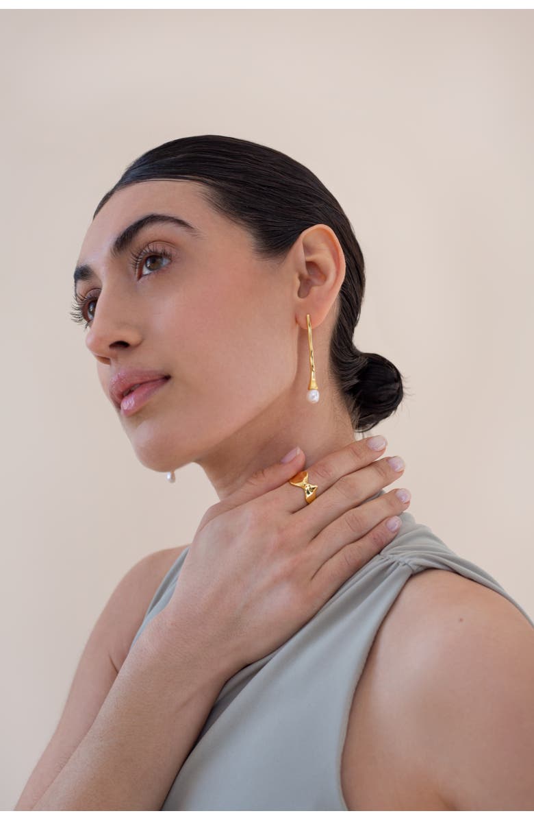 Zynnia Collective Long Bud Earrings, Alternate, color, Gold