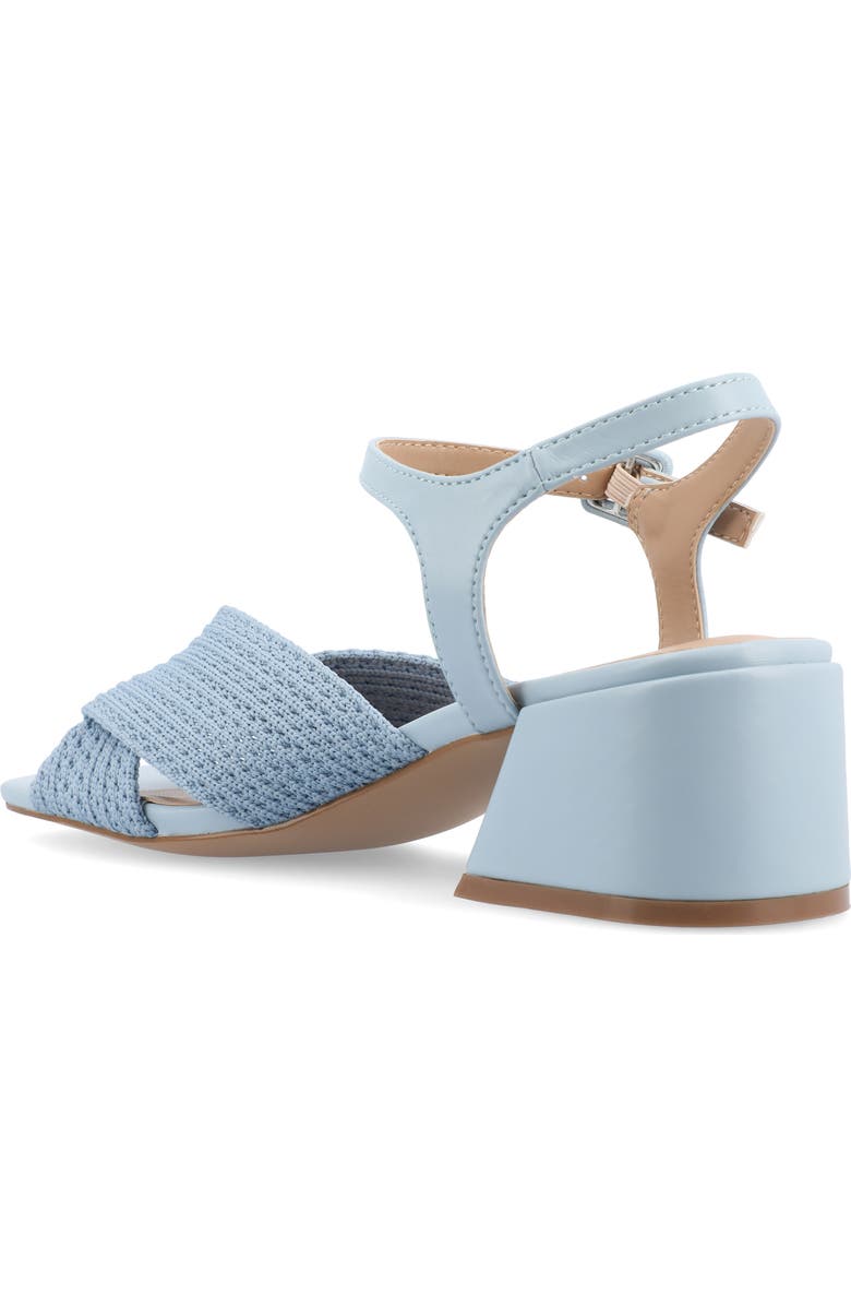 Journee Collection Zerlina Knit Block Heel Sandal, Alternate, color, Blue