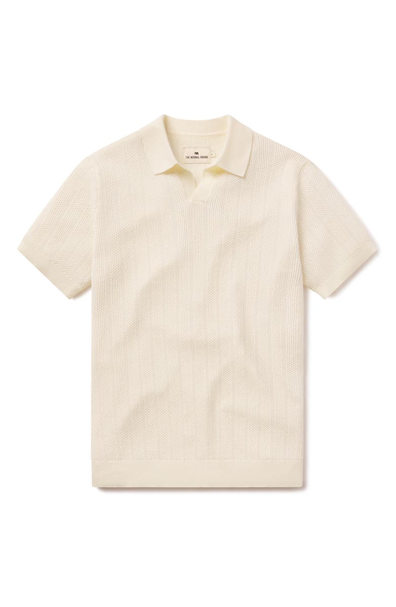 The Normal Brand Robles Textured Knit Polo, Main, color, Ivory