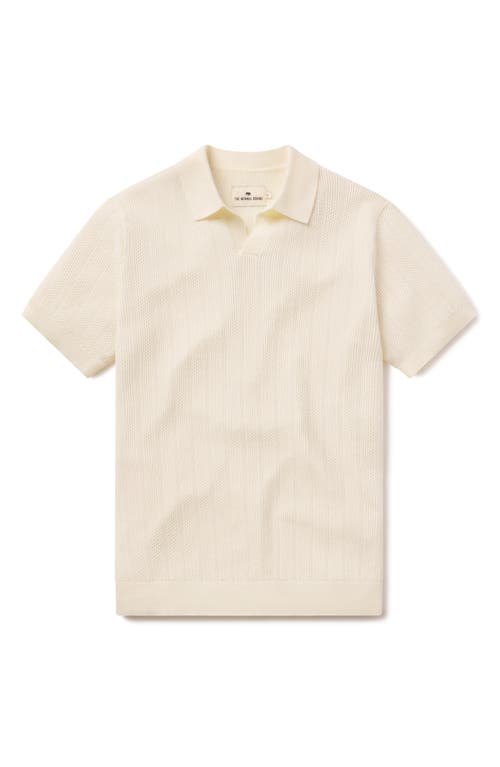 The Normal Brand Robles Textured Knit Polo In Ivory