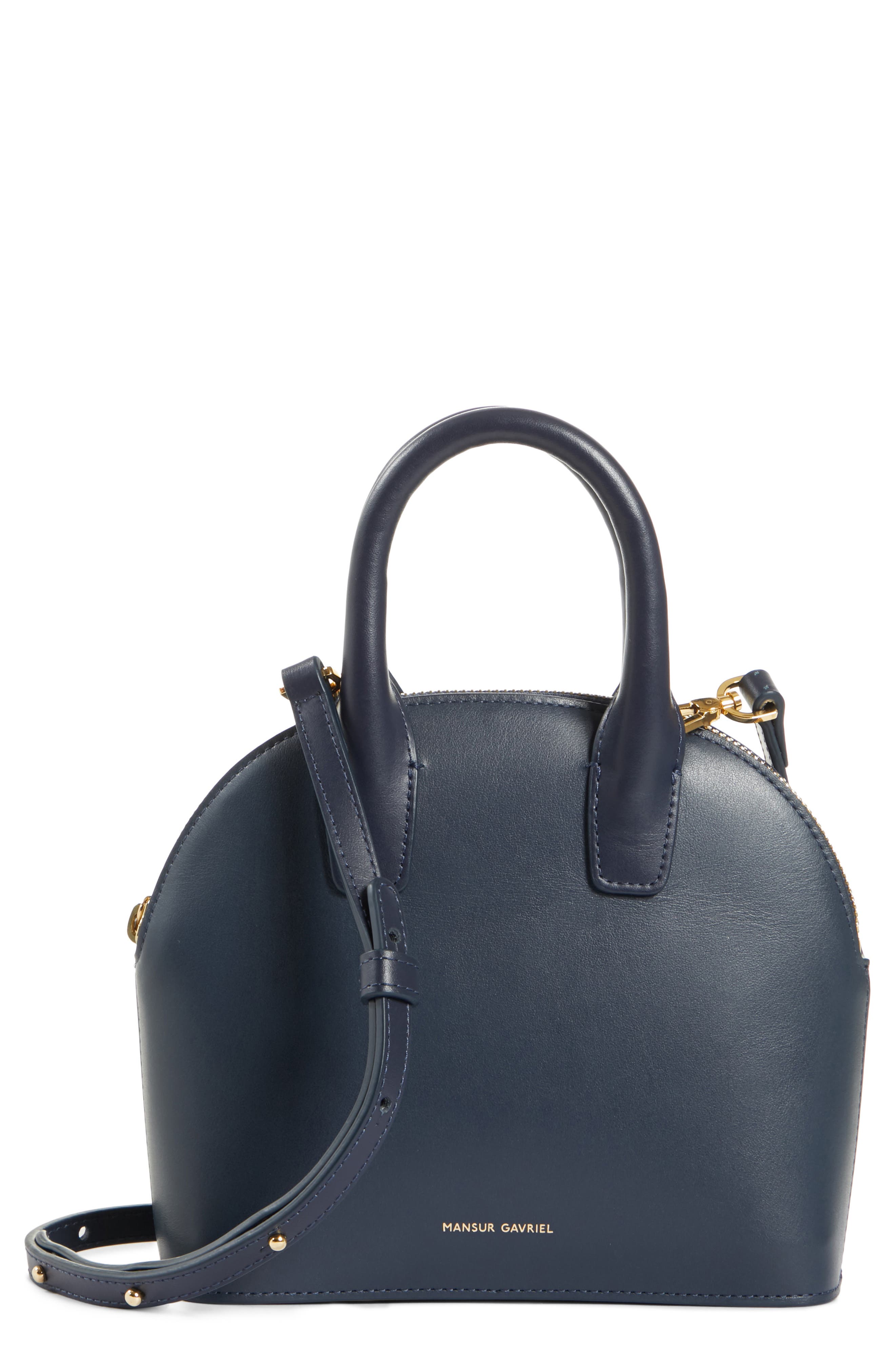 Mansur Gavriel Mini Top Handle Rounded Leather Bag, Main, color, 