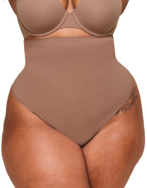Adore Me Riya High-waisted Smoothing Thong In Medium Beige