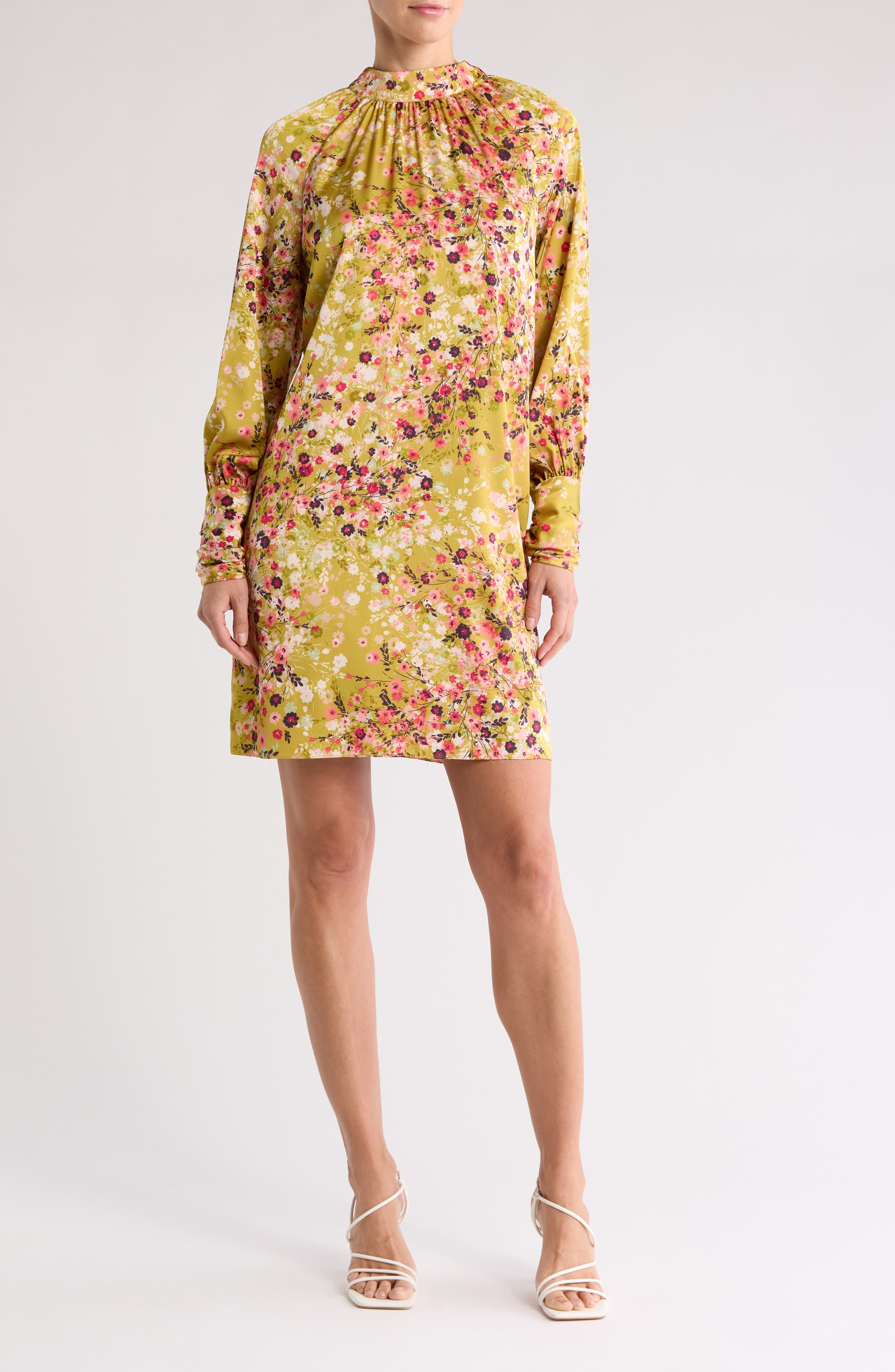 Julia Jordan Long Sleeve Floral A-Line Dress