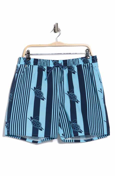 Rainforest Turtle Seersucker Swim Trunks