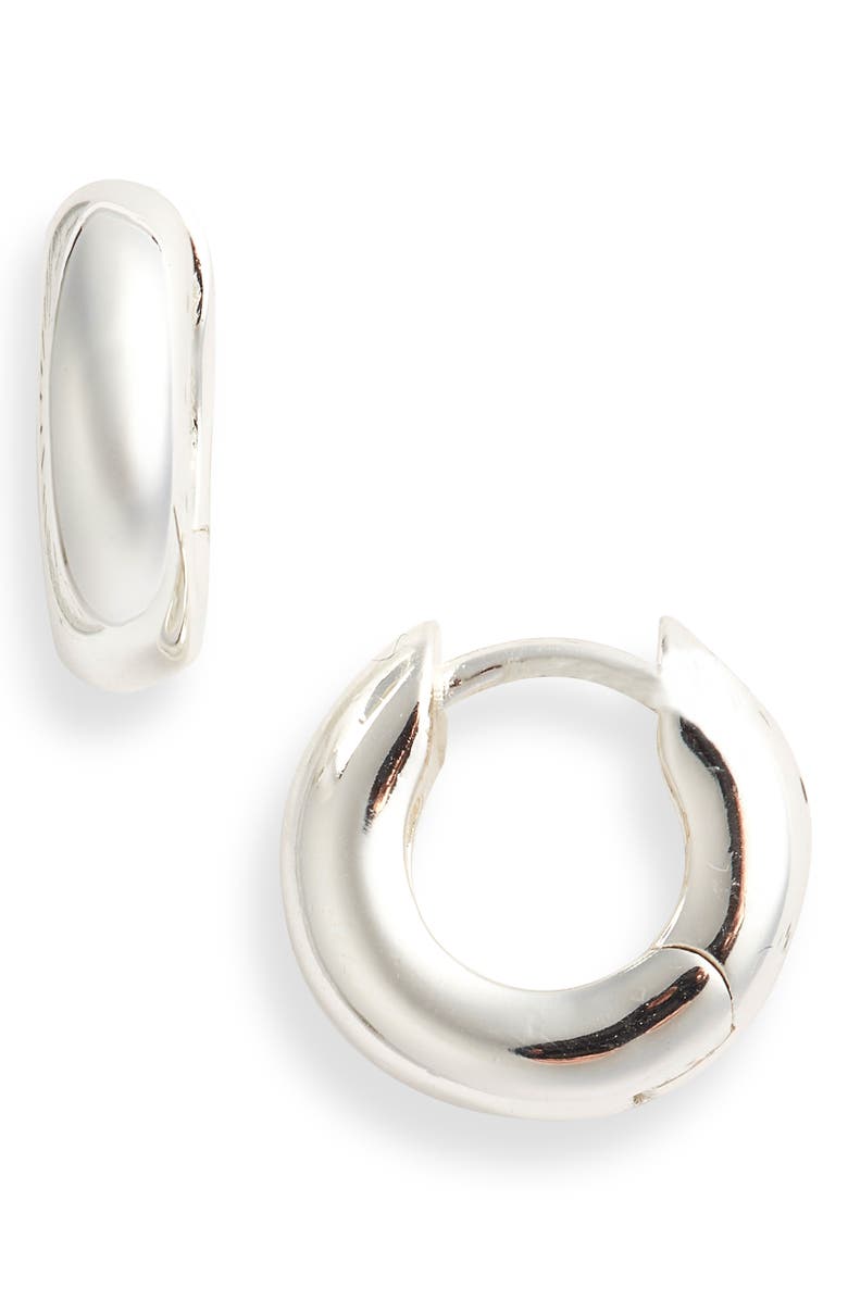 Argento Vivo Sterling Silver Small Chubby Huggie Hoop Earrings, Main, color, Silver