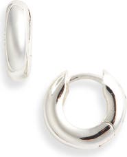 Argento Vivo Sterling Silver Small Chubby Huggie Hoop Earrings