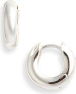 Argento Vivo Sterling Silver Small Chubby Huggie Hoop Earrings