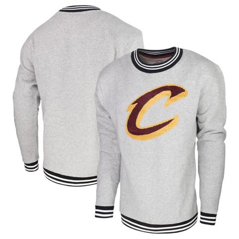 Men's Stadium Essentials Heather Gray Cleveland Cavaliers Club Level Pullover Sweatshirt