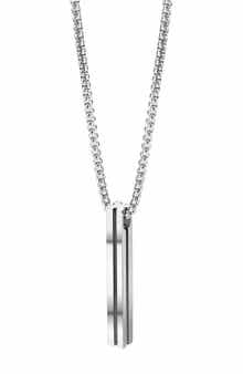 VAN HEUSEN Men's Rectangular Bar Pendant Necklace