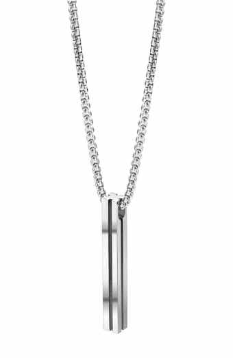 VAN HEUSEN Men's Rectangular Bar Pendant Necklace