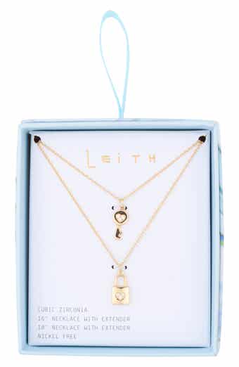 Set of 2 Lock & Key Pendant Necklaces