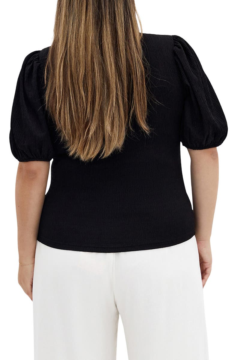 City Chic Florentine Balloon Sleeve Top, Alternate, color, Black