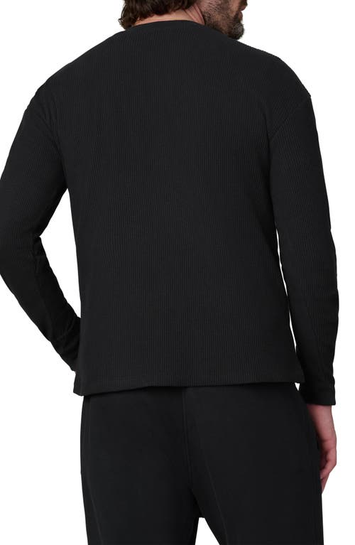 Joe's Waffle Monogram Long Sleeve T-shirt In Black