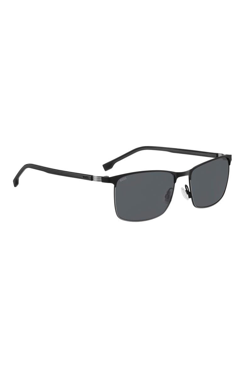 1635/S 57mm Rectangle Sunglasses, Alternate, color, MATTE BLACK RUTHENIUM