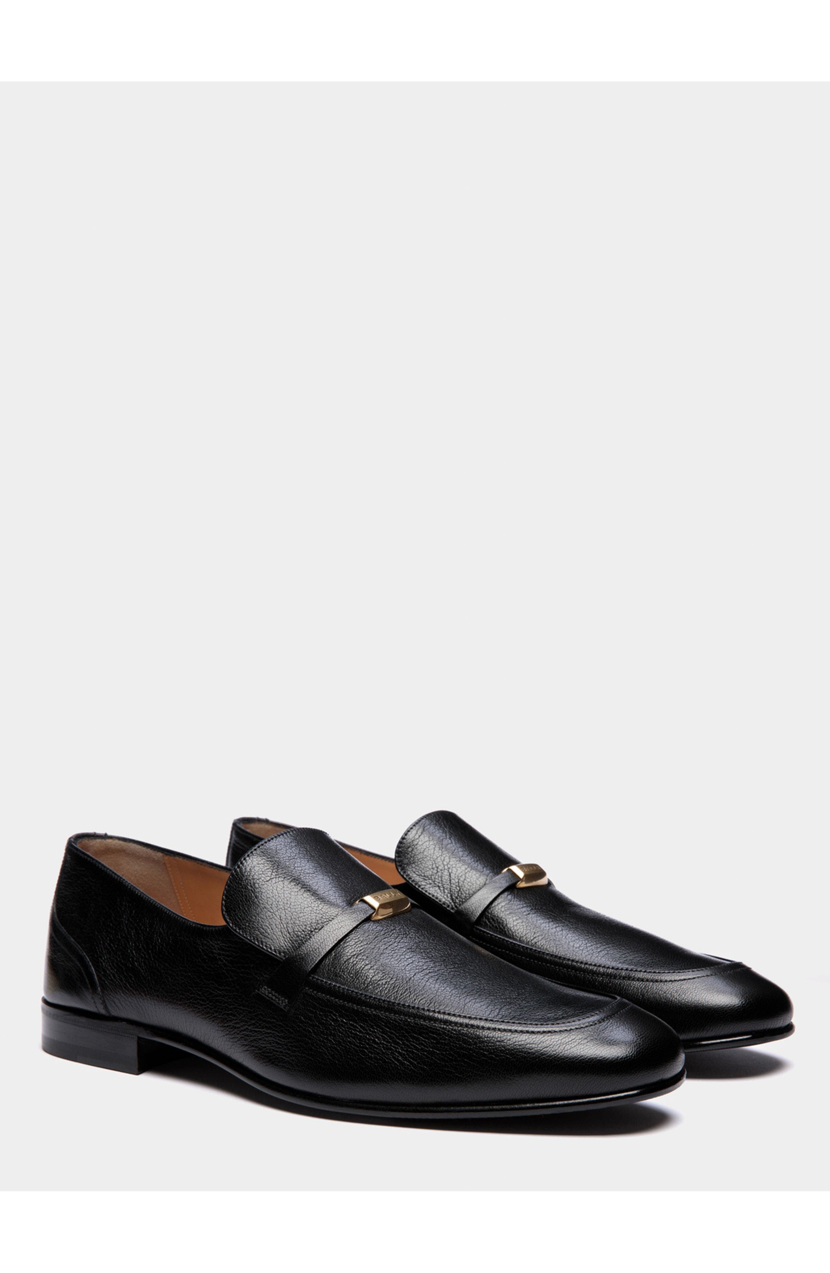 Bally Suisse Loafer In Grained Leather, Alternate, color, Black