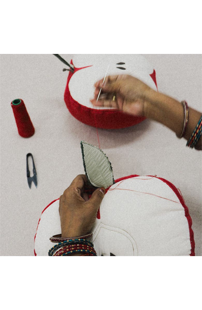 Lorena Canals Cushion Apple, Alternate, color, Natura, Red, Grey