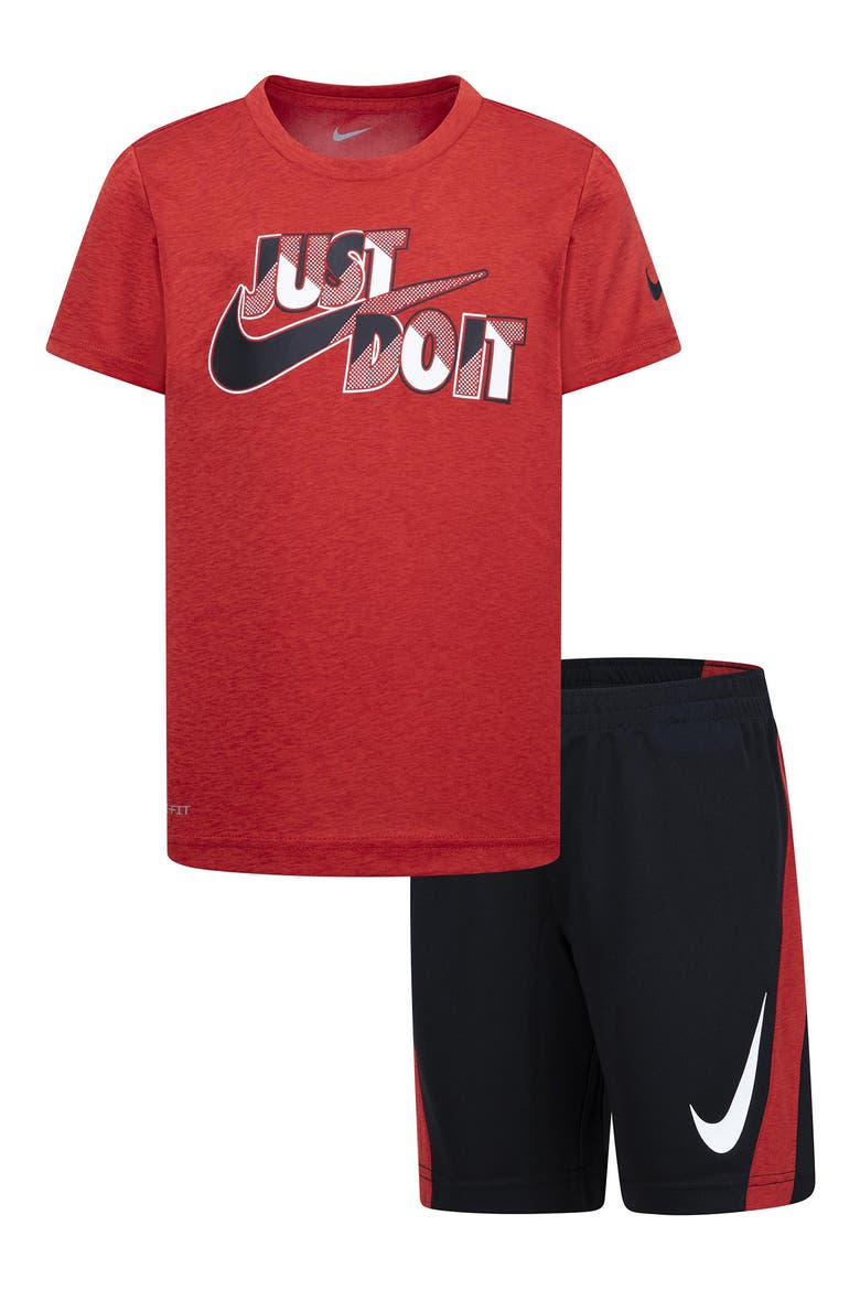 Drop Dri-FIT Tee & Shorts Set, Main, color, BLACK