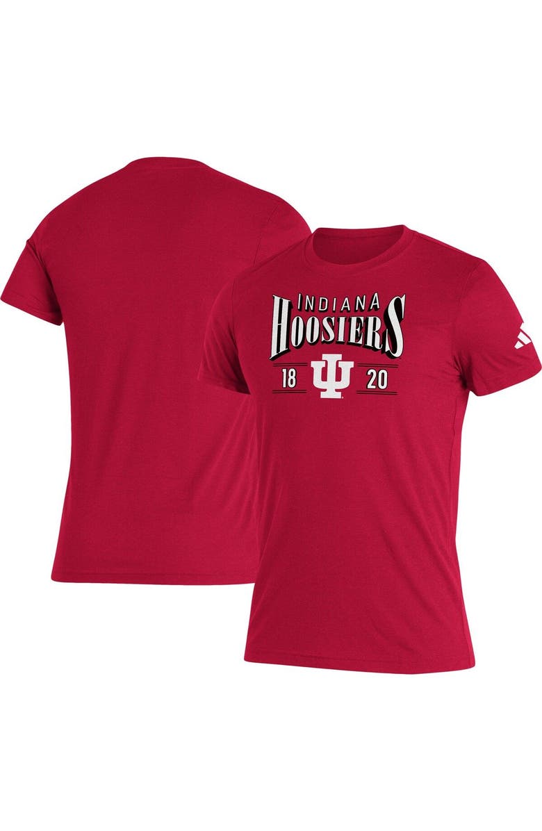 adidas Men's adidas Crimson Indiana Hoosiers Along The Shadow Tri-Blend T-Shirt, Main, color, 