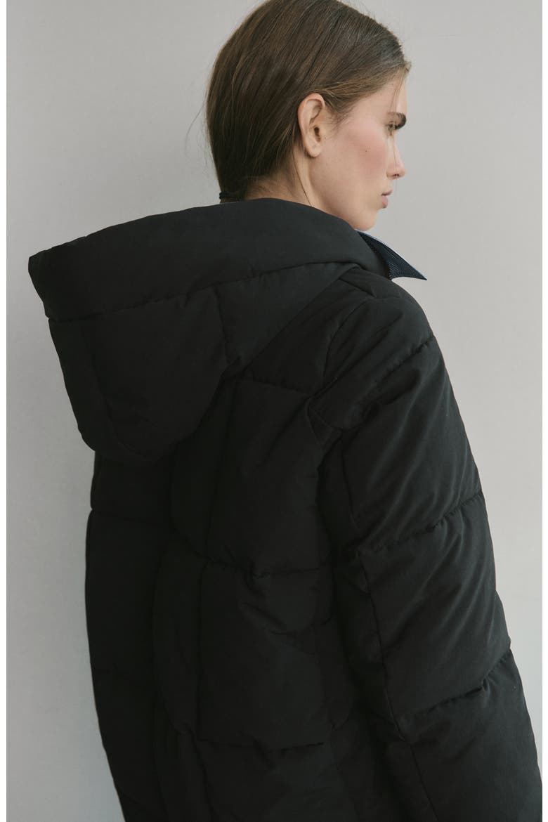 Quilted Hooded Puffer Coat, Alternate, color, BLACK