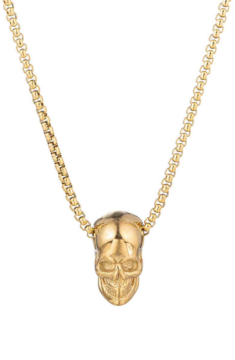 EYE CANDY LOS ANGELES Men's Skull Head Necklace, Main, color,